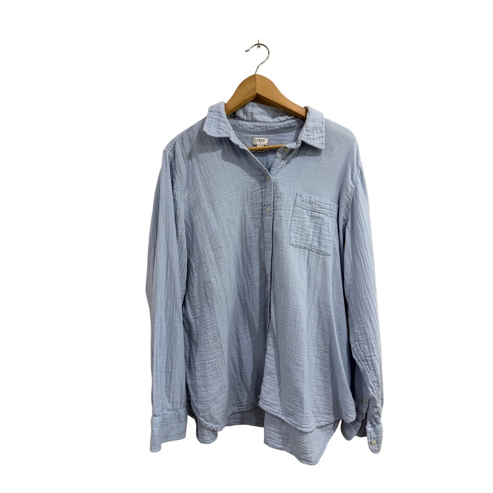 J.Crew Light Blue Double Gauze Cotton Button Down Shirt 2X